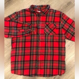 Magellan Christmas Plaid Flannel Shirt  2XL Red Green Classic Fit Button Up